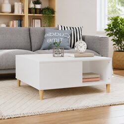 Elegant White Coffee Table with Storage for Living Rooms