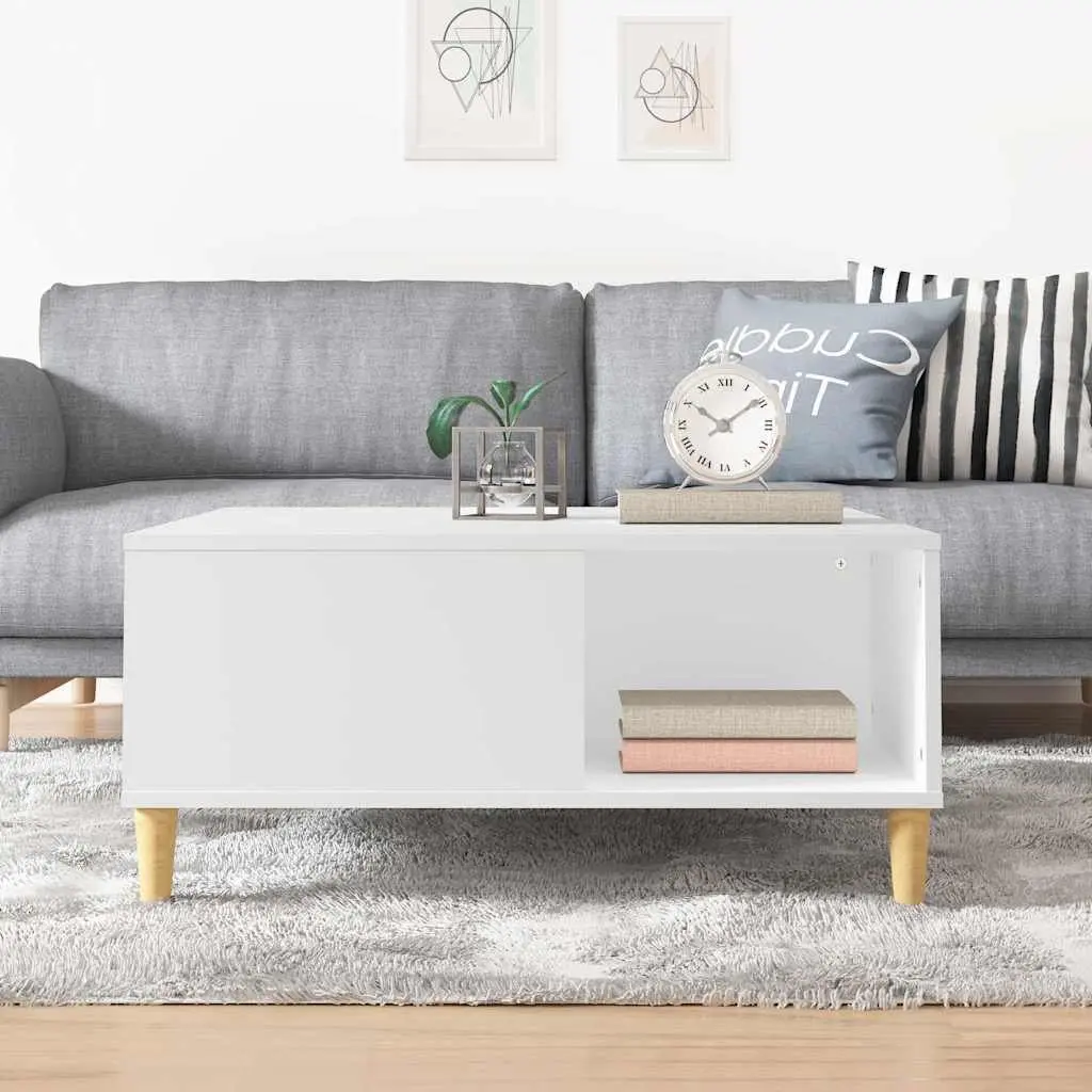 White Coffee Table with Storage for Living Rooms