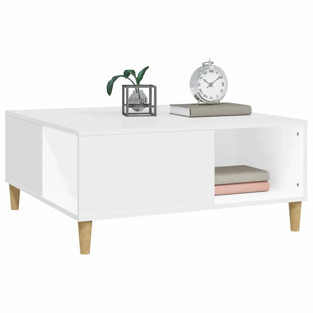 White Coffee Table with Storage for Living Rooms