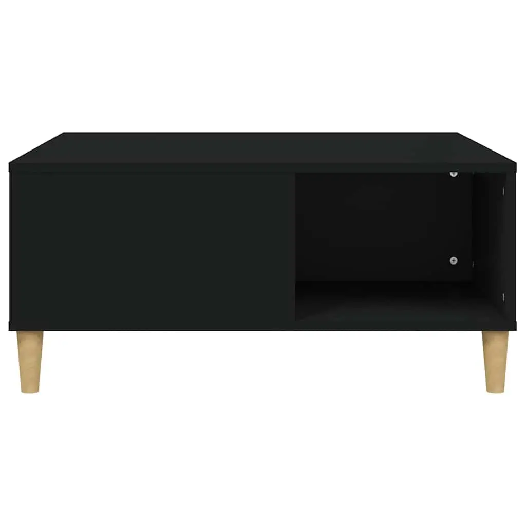 Coffee Table Black Modern 80 x 80 x 36.5 cm Engineered Wood