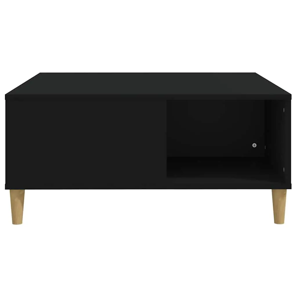 Coffee Table Black Modern 80 x 80 x 36.5 cm Engineered Wood