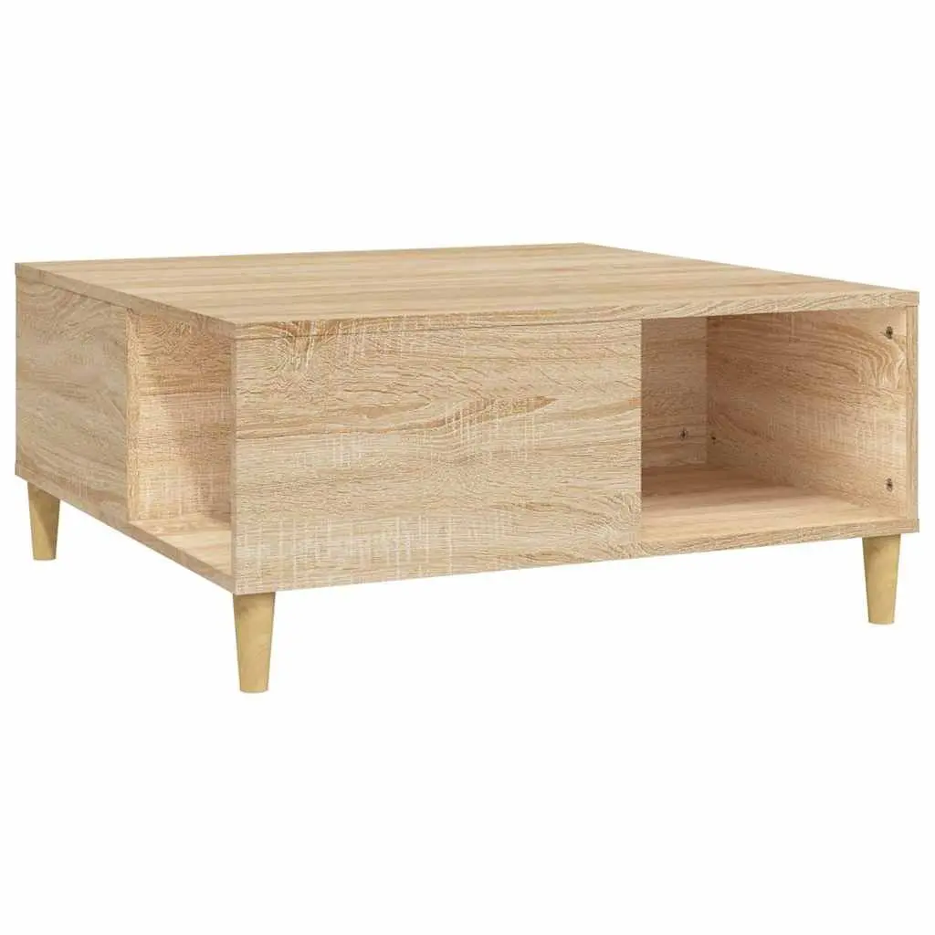 Coffee Table Brown Engineered Wood Storage Compartments Minimalist Design