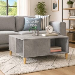 Warm Grey Coffee Table with Storage Compartments 80x80x36.5 cm