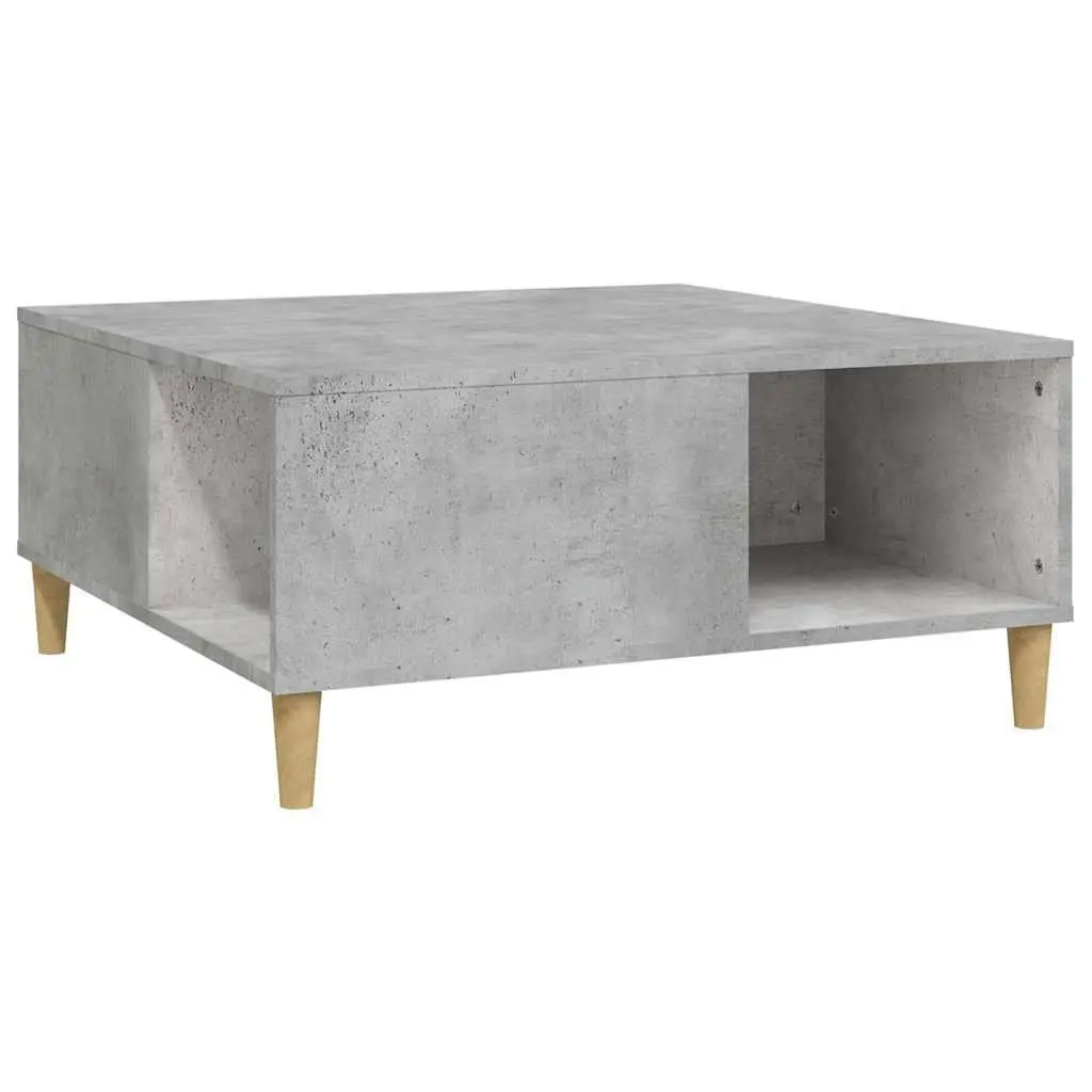Coffee Table Grey 80x80x36.5 cm Engineered Wood with Storage Compartments