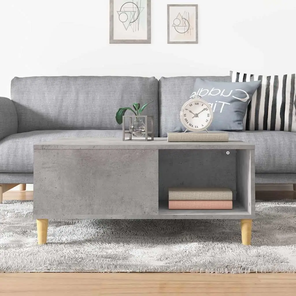 Coffee Table Grey 80x80x36.5 cm Engineered Wood with Storage Compartments