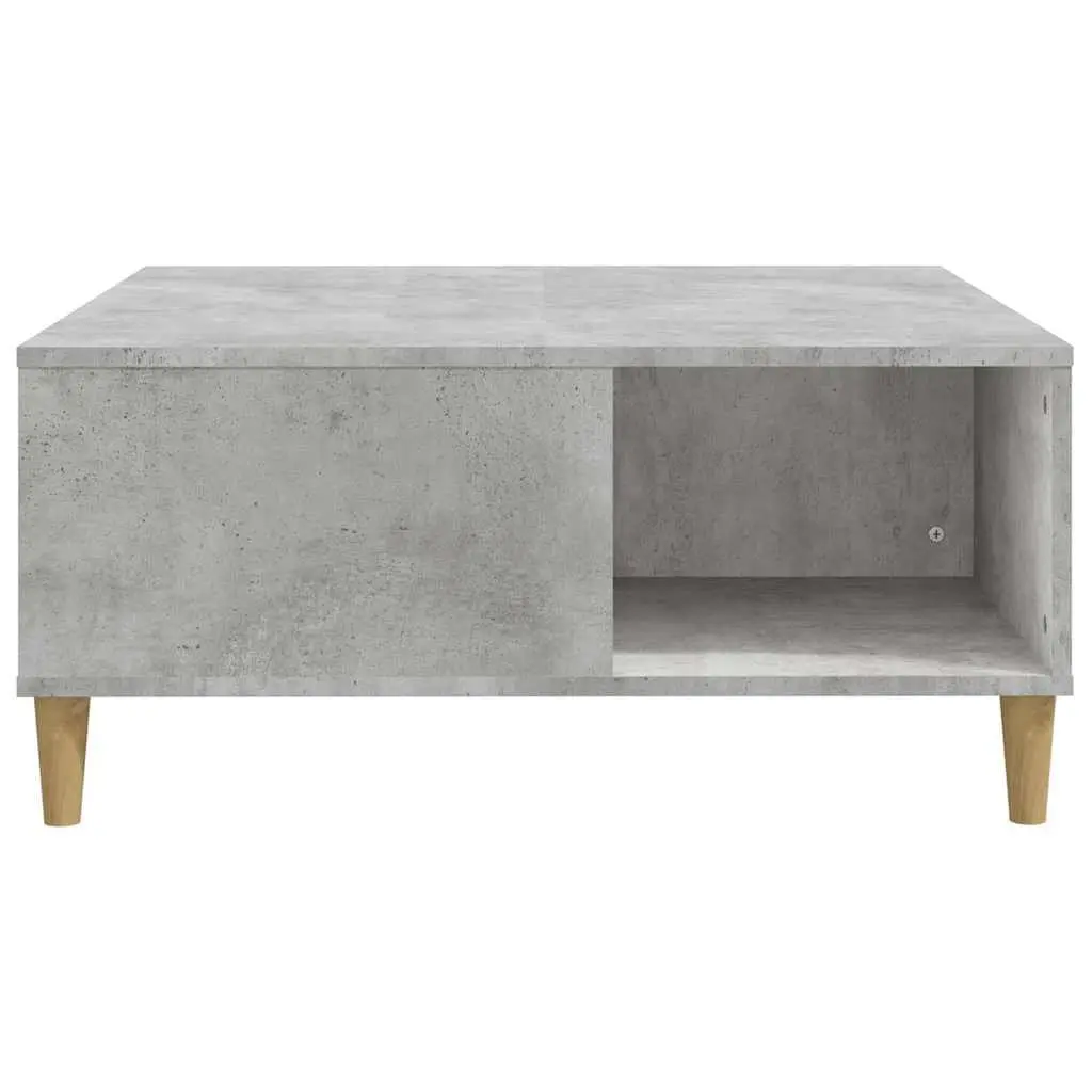Coffee Table Grey 80x80x36.5 cm Engineered Wood with Storage Compartments