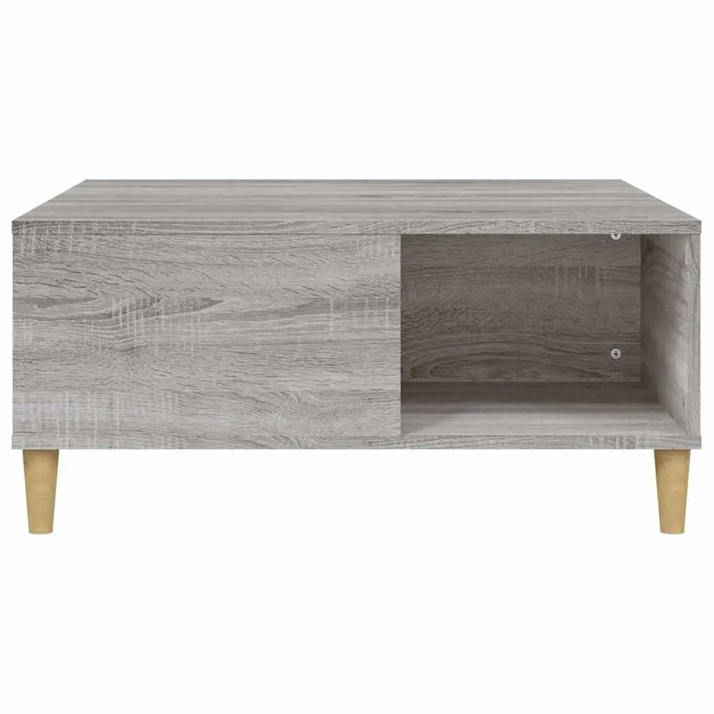 Coffee Table Grey Sonoma 80x80x36.5cm Engineered Wood with Storage Compartments Modern Accent