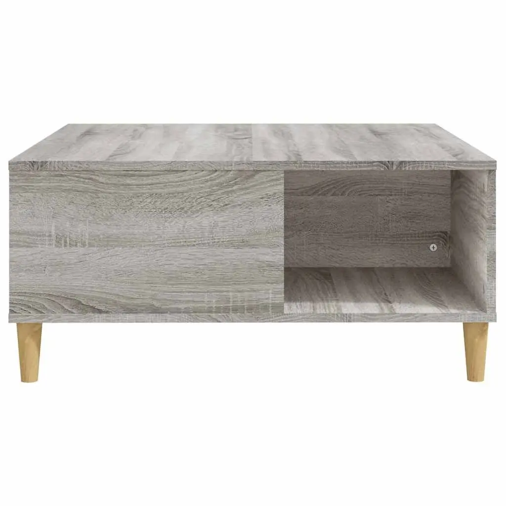Coffee Table Grey Sonoma 80x80x36.5cm Engineered Wood with Storage Compartments Modern Accent