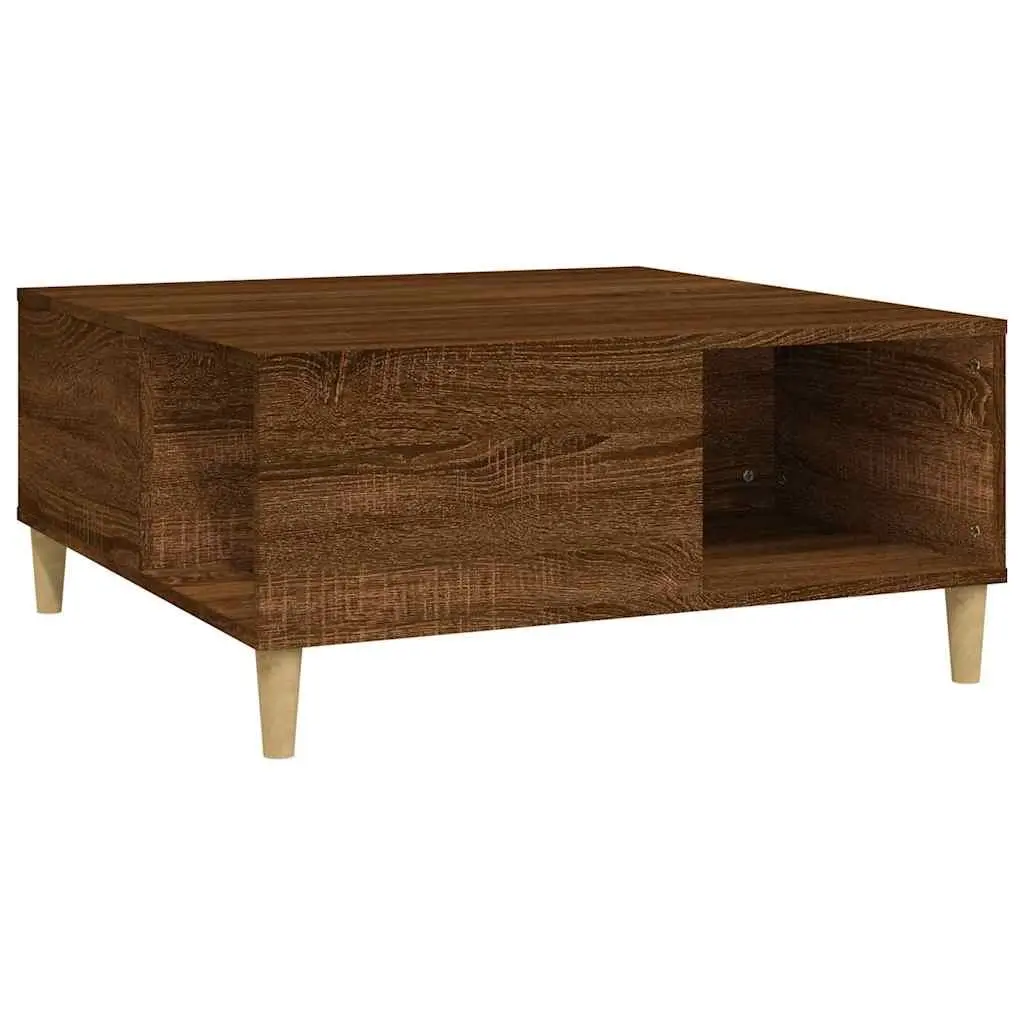 Coffee Table Brown Oak 80x80x36.5cm Engineered Wood