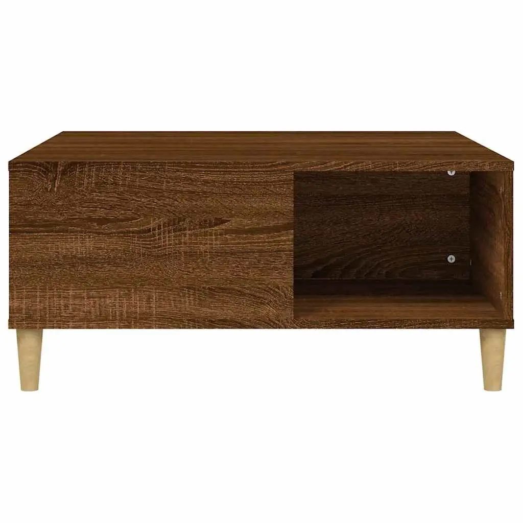 Coffee Table Brown Oak 80x80x36.5cm Engineered Wood