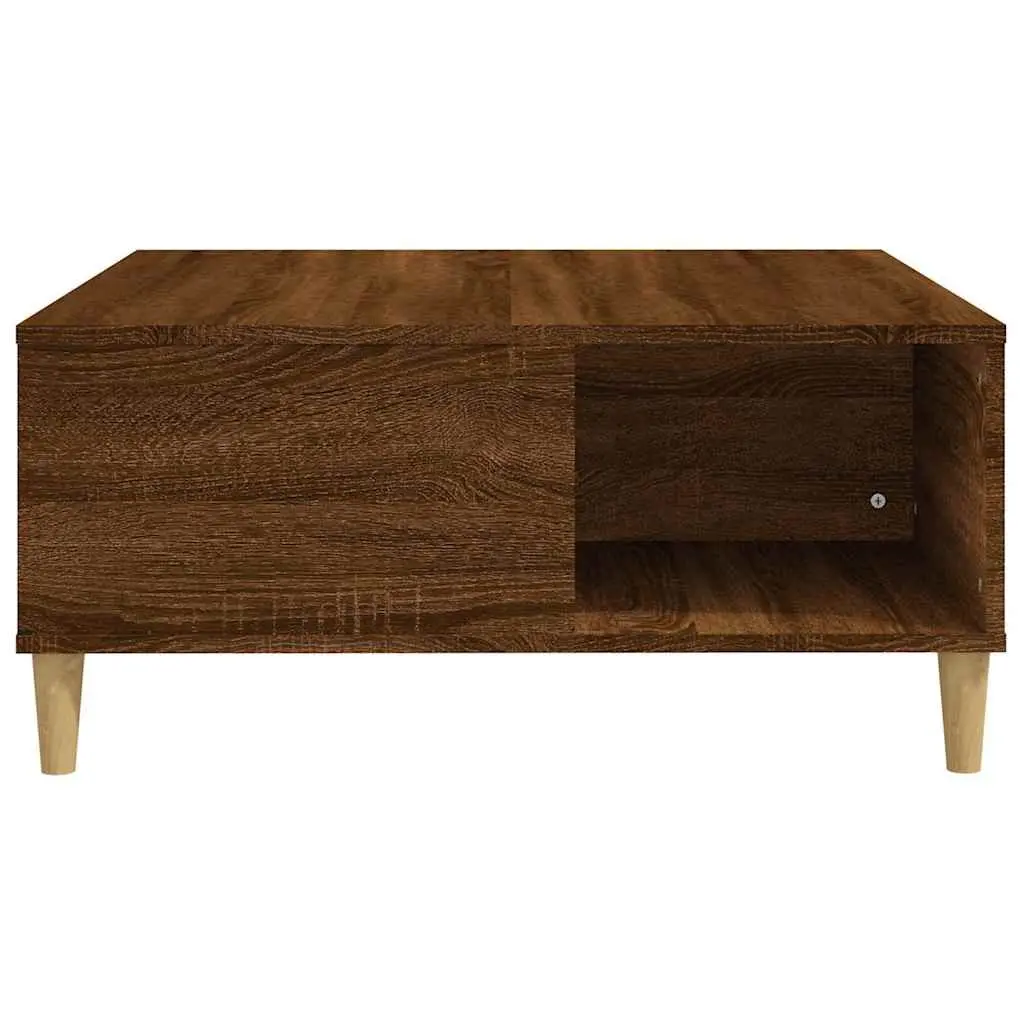 Coffee Table Brown Oak 80x80x36.5cm Engineered Wood