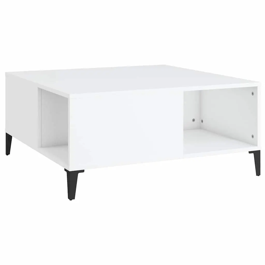 Coffee Table White Modern 80cm Engineered Wood