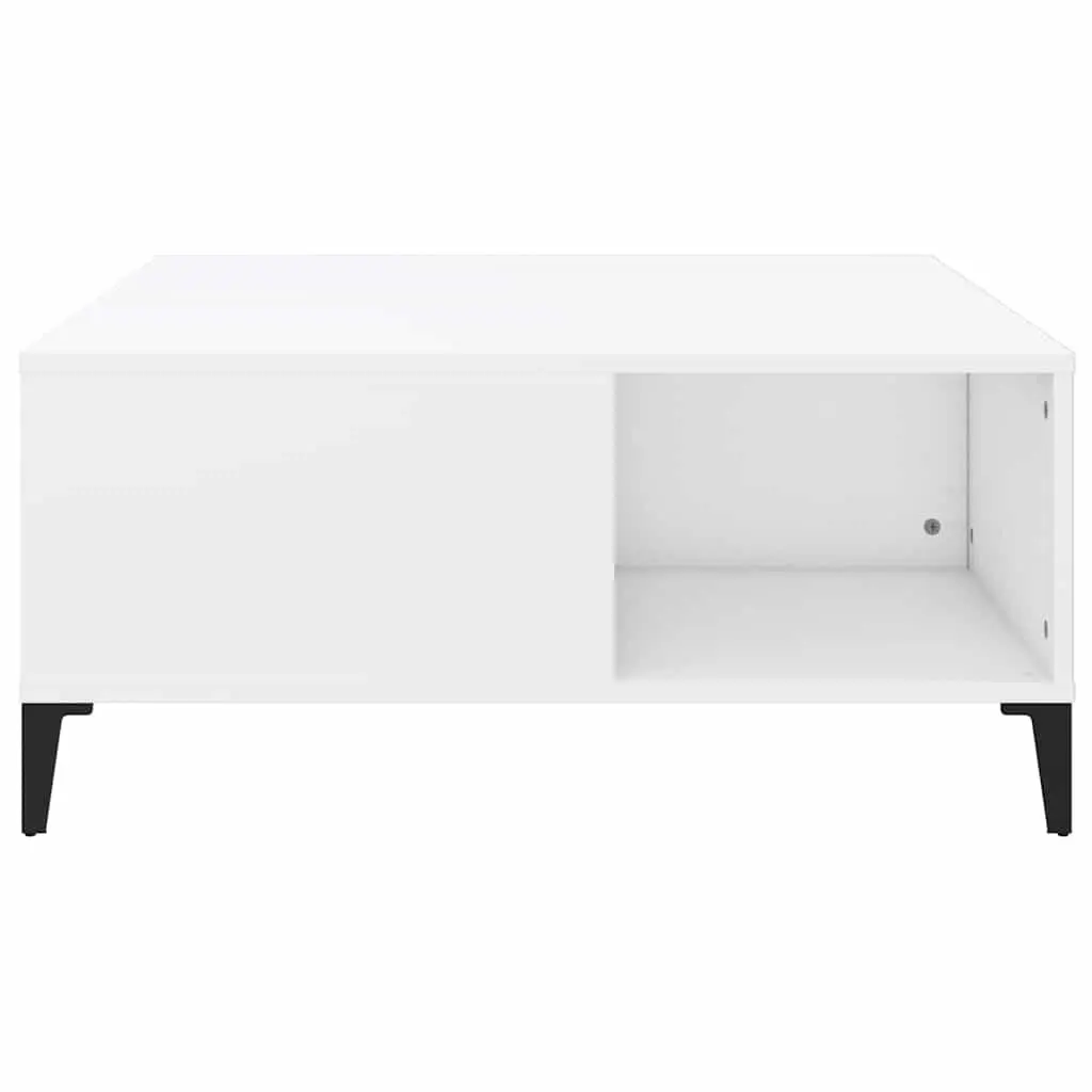 Coffee Table White Modern 80cm Engineered Wood