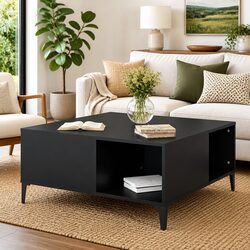 Stylish Black Coffee Table with Storage for Cozy Spaces