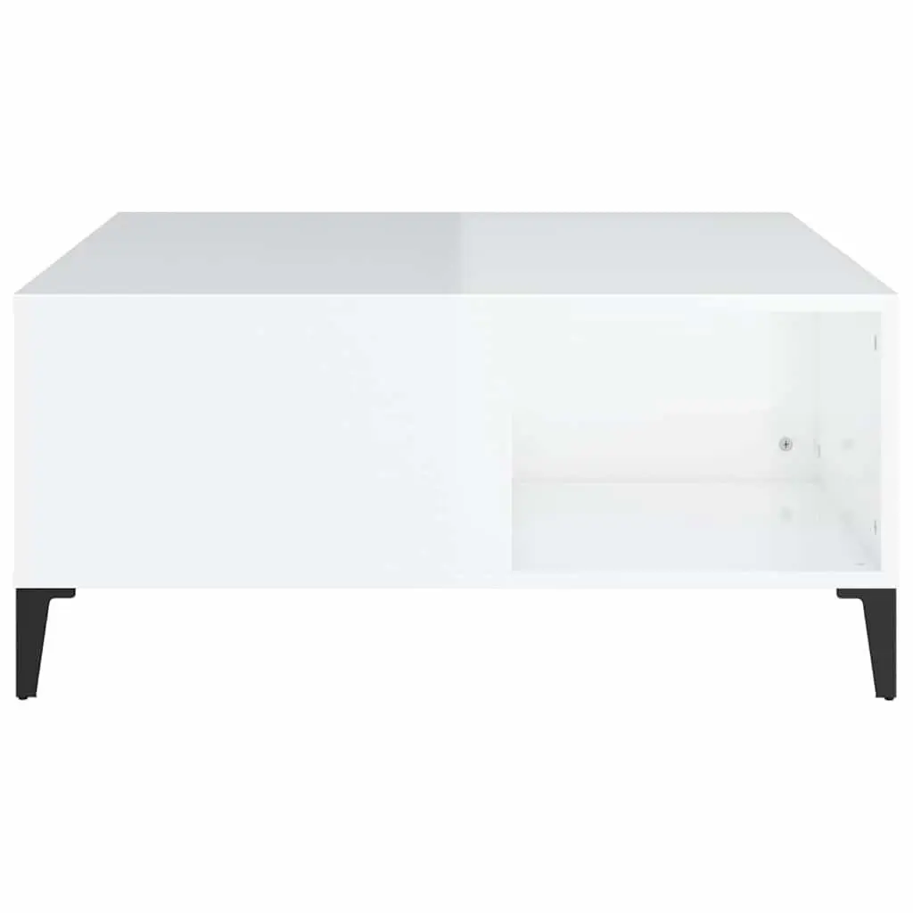 Coffee Table White High Gloss 80x80x36.5cm Engineered Wood