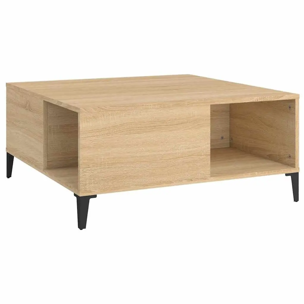 Brown Engineered Wood Coffee Table with Storage Compartments