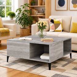 Grey Sonoma Coffee Table with Storage for Living Room