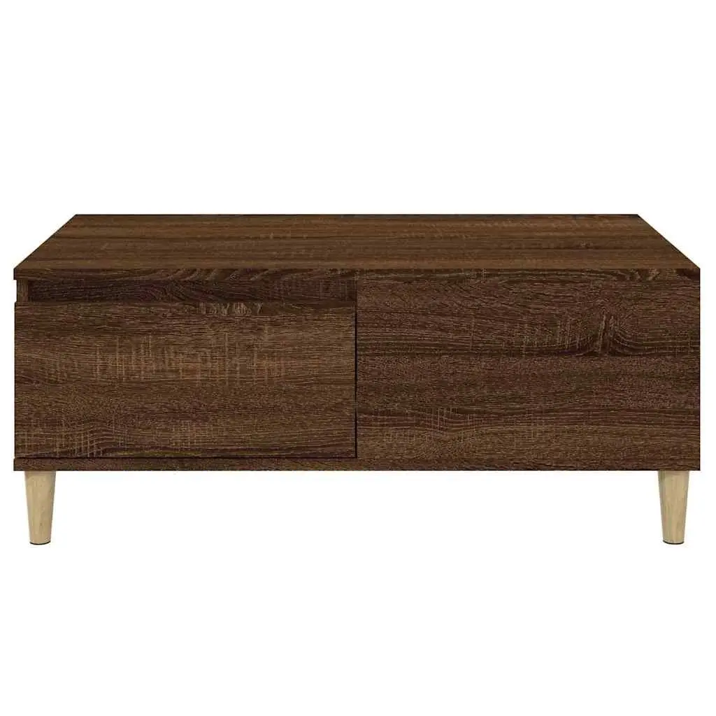 Coffee Table Brown Oak 90x50x36.5 cm Engineered Wood with Drawer Storage