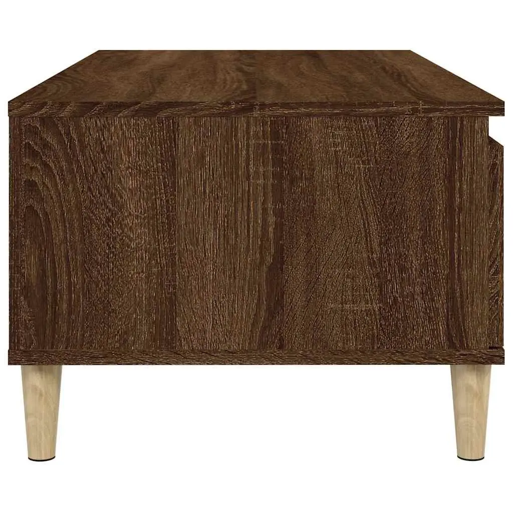 Coffee Table Brown Oak 90x50x36.5 cm Engineered Wood with Drawer Storage