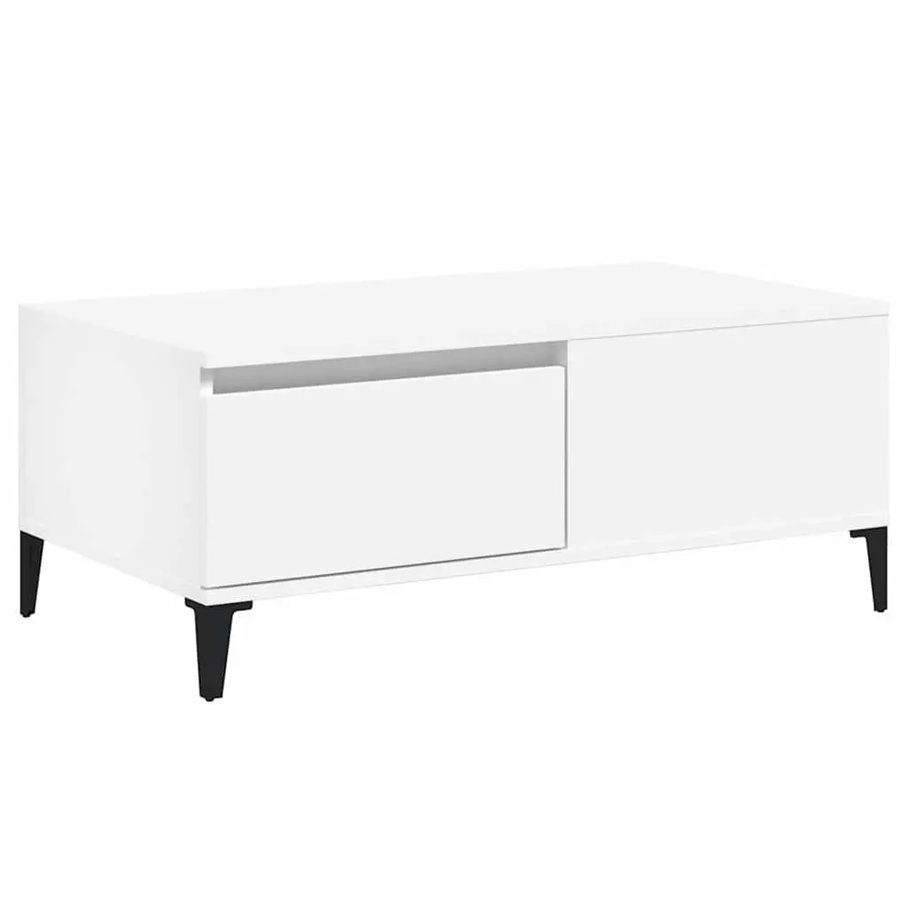 Coffee Table White Modern 90x50cm Engineered Wood