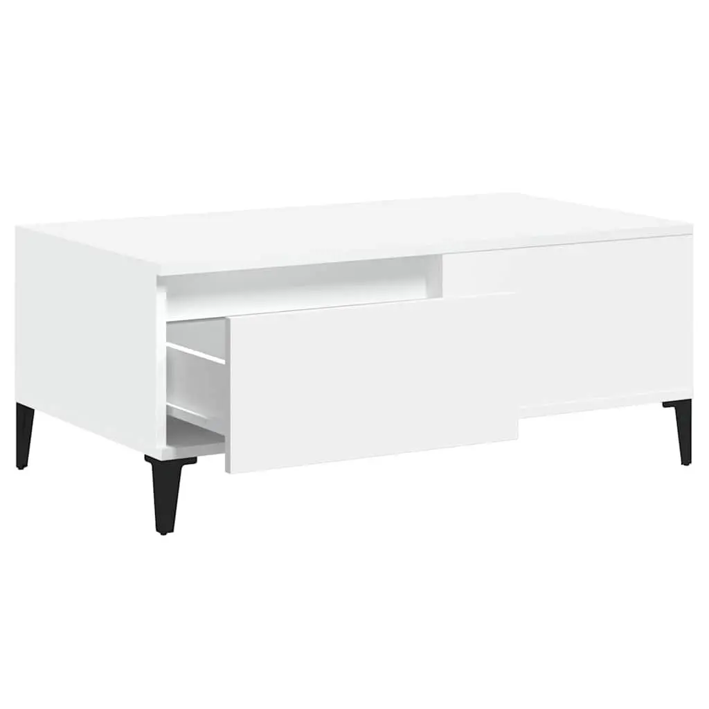 Coffee Table White Modern 90x50cm Engineered Wood