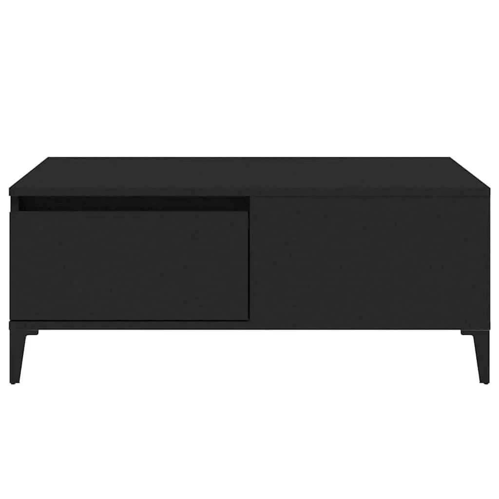 Black Coffee Table with Drawer Storage 90x50x36.5 cm