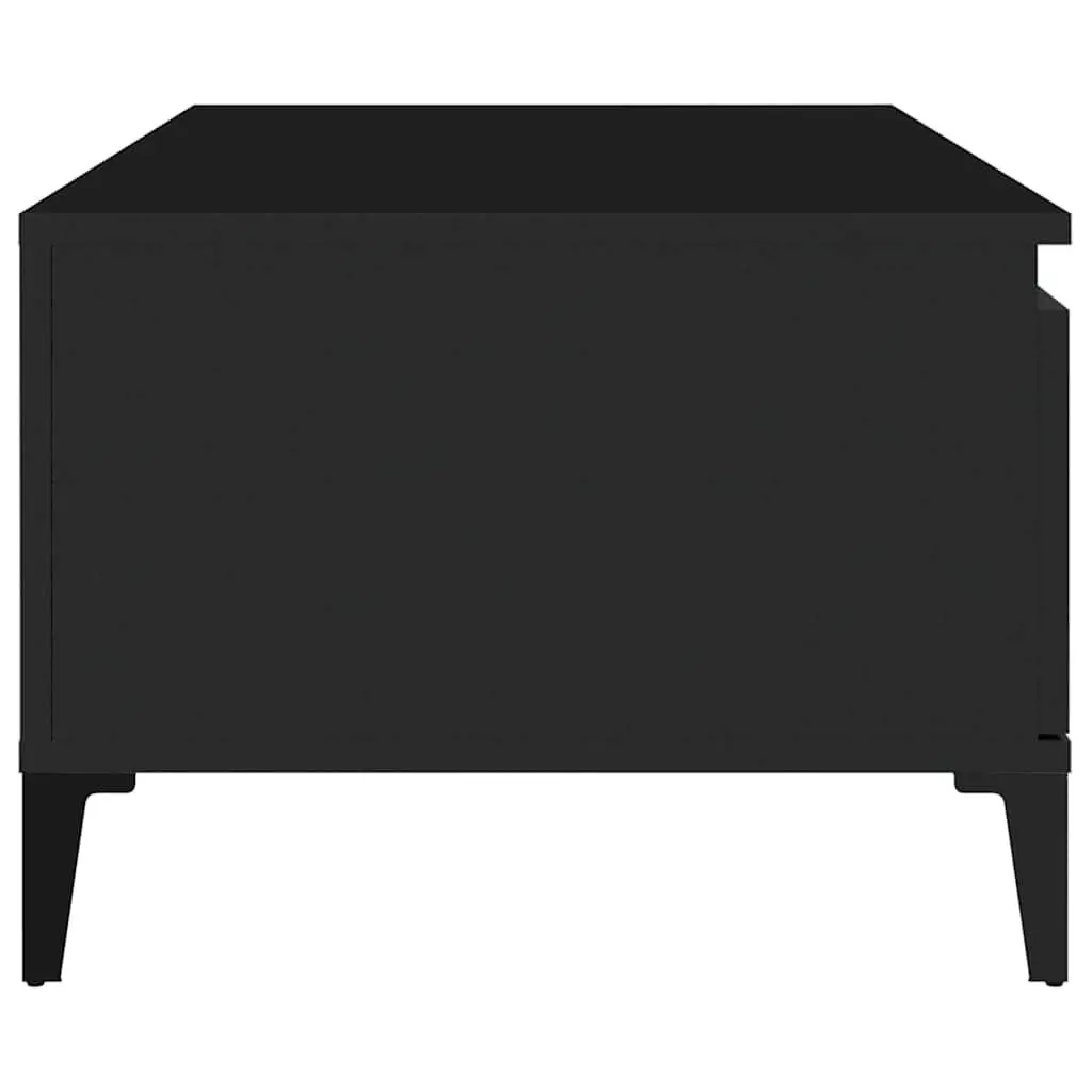 Black Coffee Table with Drawer Storage 90x50x36.5 cm