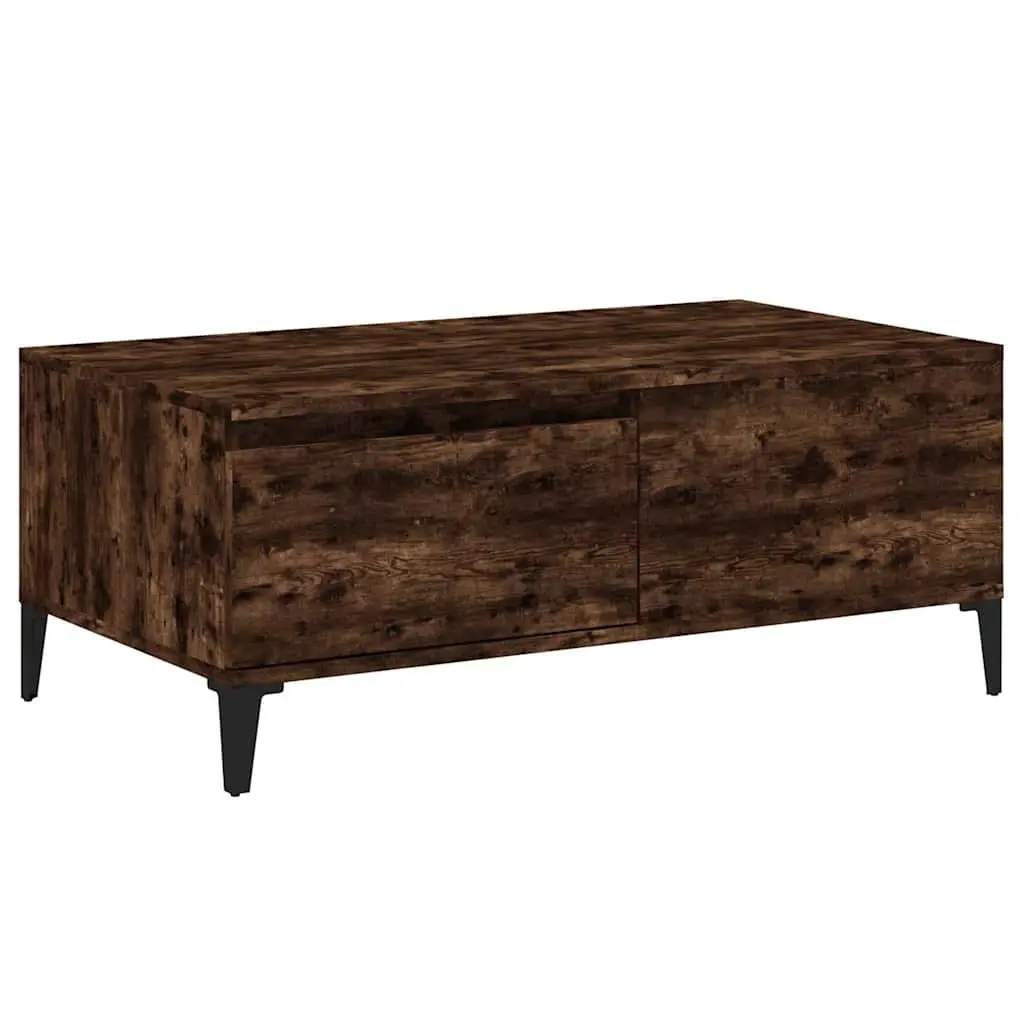 Coffee Table Brown Engineered Wood Storage Drawer Living Room