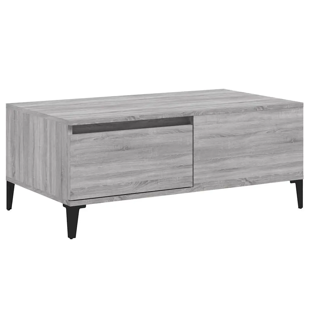 Coffee Table Grey Sonoma with Drawer Storage Engineered Wood 90 x 50 x 36.5 cm