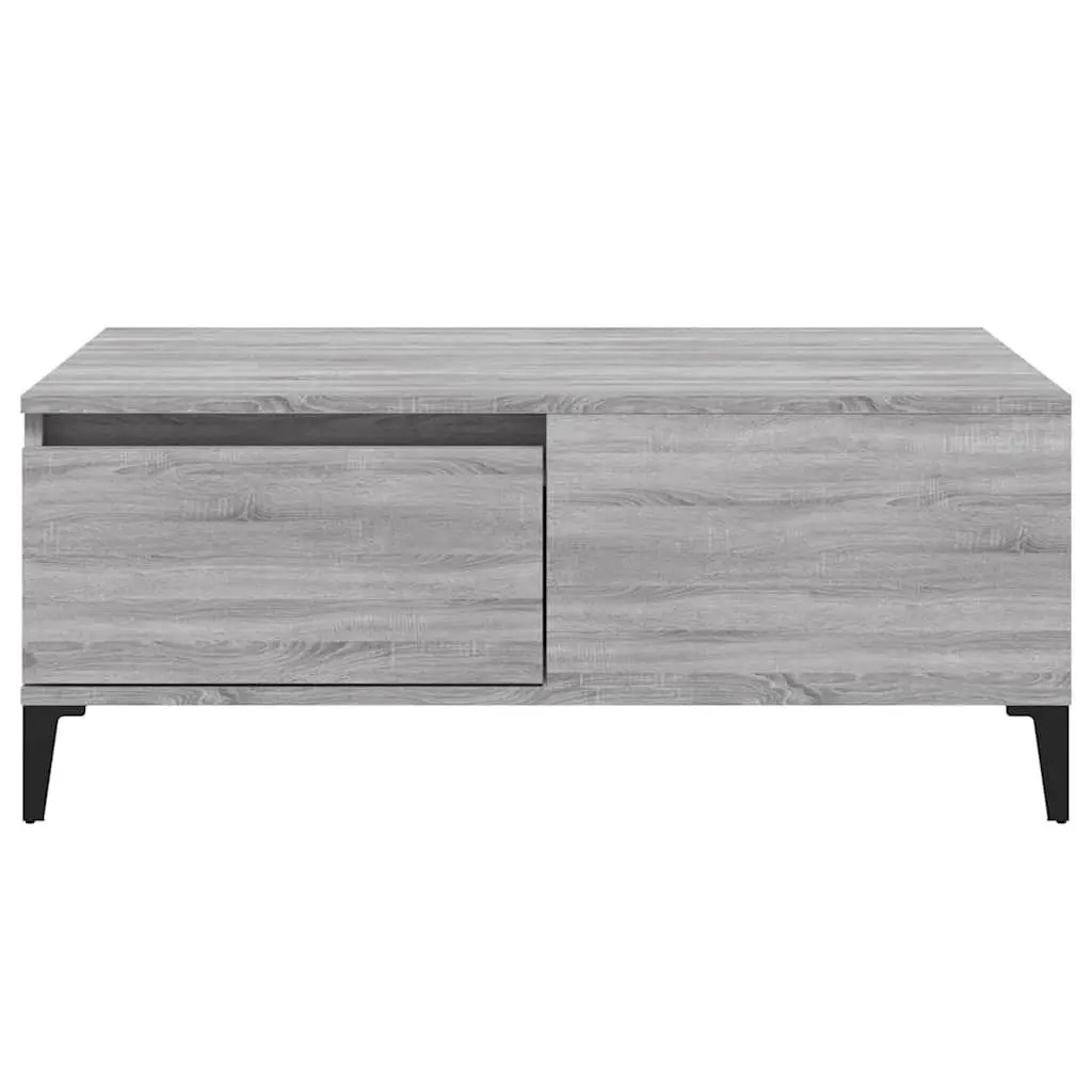 Coffee Table Grey Sonoma with Drawer Storage Engineered Wood 90 x 50 x 36.5 cm
