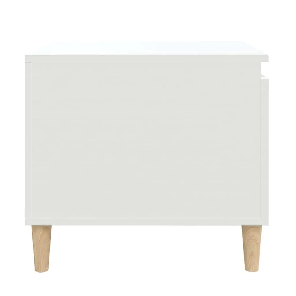 Coffee Table White Engineered Wood 100 x 50 x 45 cm Storage Compartment Shelf