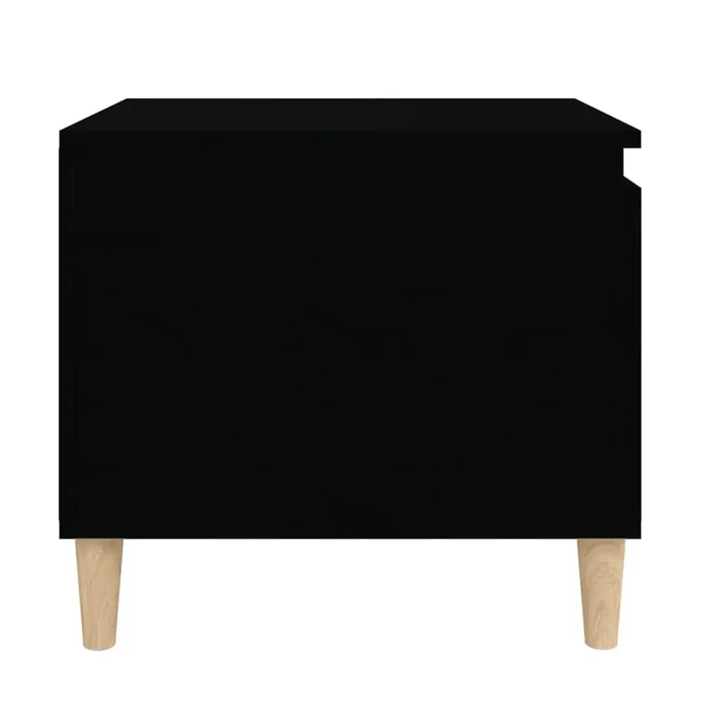 Coffee Table Black Engineered Wood Storage Compartment Shelf 100 x 50 x 45 cm