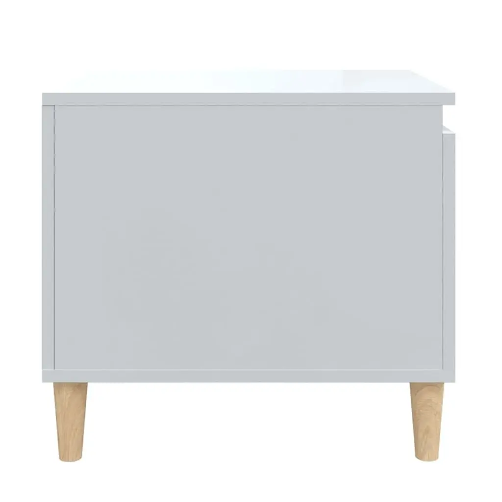 Coffee Table High Gloss White 100cm Engineered Wood Storage Compartment Shelf