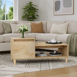 Warm Brown Sonoma Oak Coffee Table with Storage