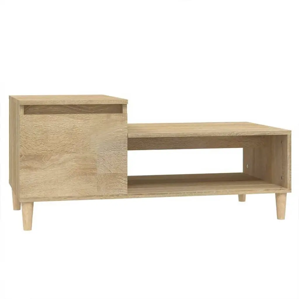 Coffee Table with Storage Compartment Shelf Brown Sonoma Oak Engineered Wood