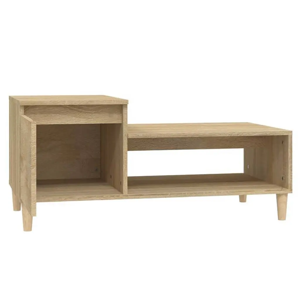 Coffee Table with Storage Compartment Shelf Brown Sonoma Oak Engineered Wood
