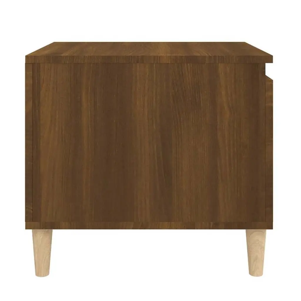Brown Oak Coffee Table with Storage Compartment