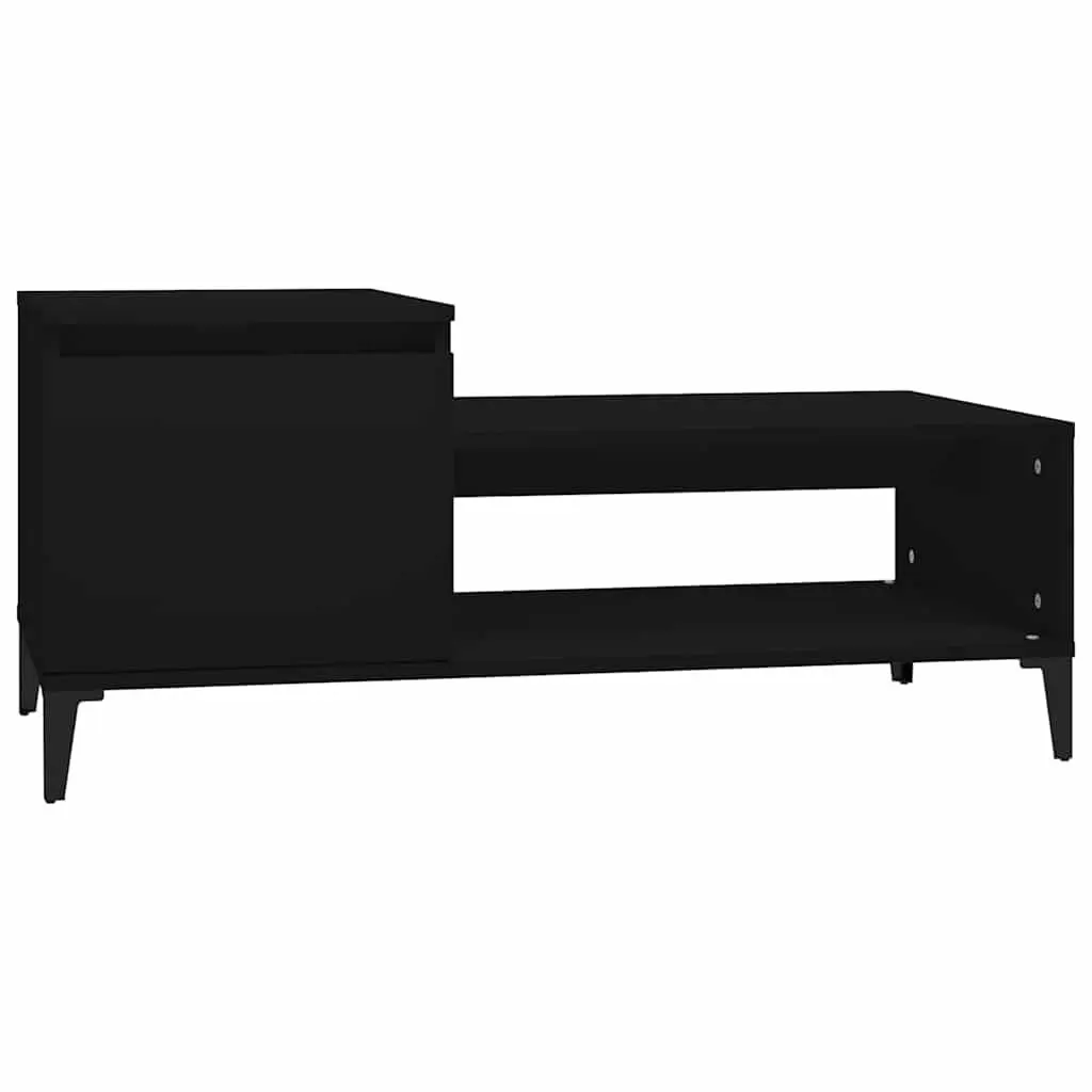 Coffee Table Black Engineered Wood 100 x 50 x 45 cm
