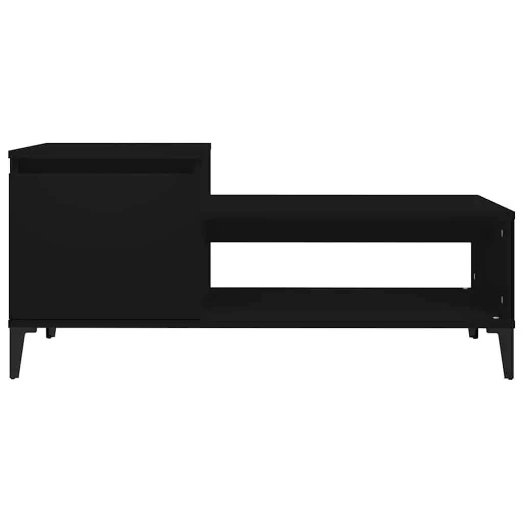 Coffee Table Black Engineered Wood 100 x 50 x 45 cm