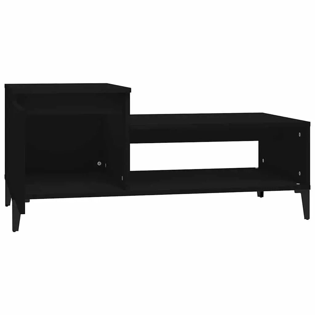 Coffee Table Black Engineered Wood 100 x 50 x 45 cm