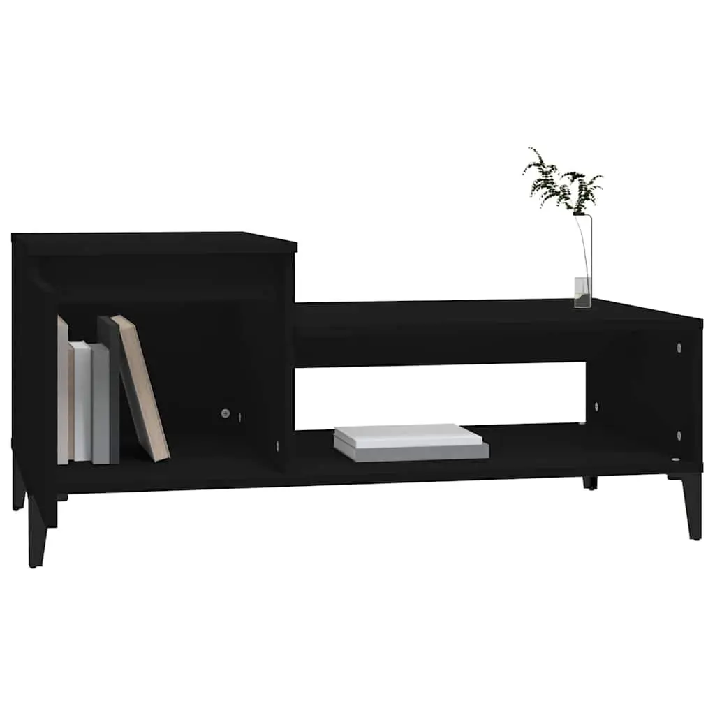 Coffee Table Black Engineered Wood 100 x 50 x 45 cm