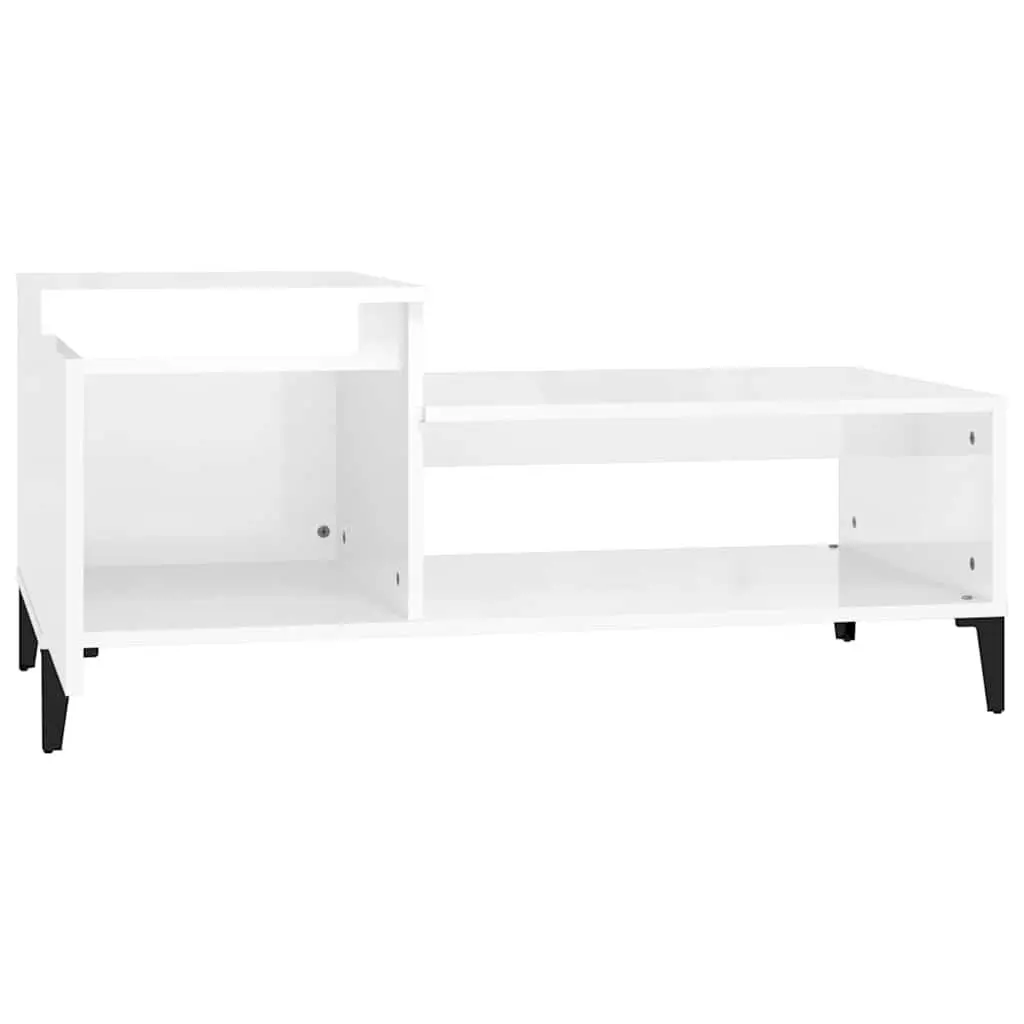 Coffee Table High Gloss White 100 x 50 x 45 cm Engineered Wood