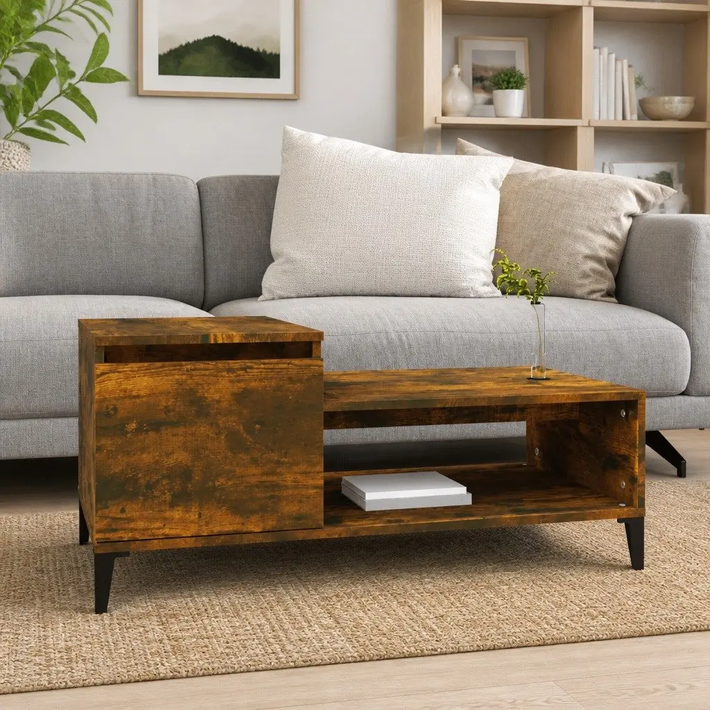 Coffee Table Brown Engineered Wood 100x50x45cm