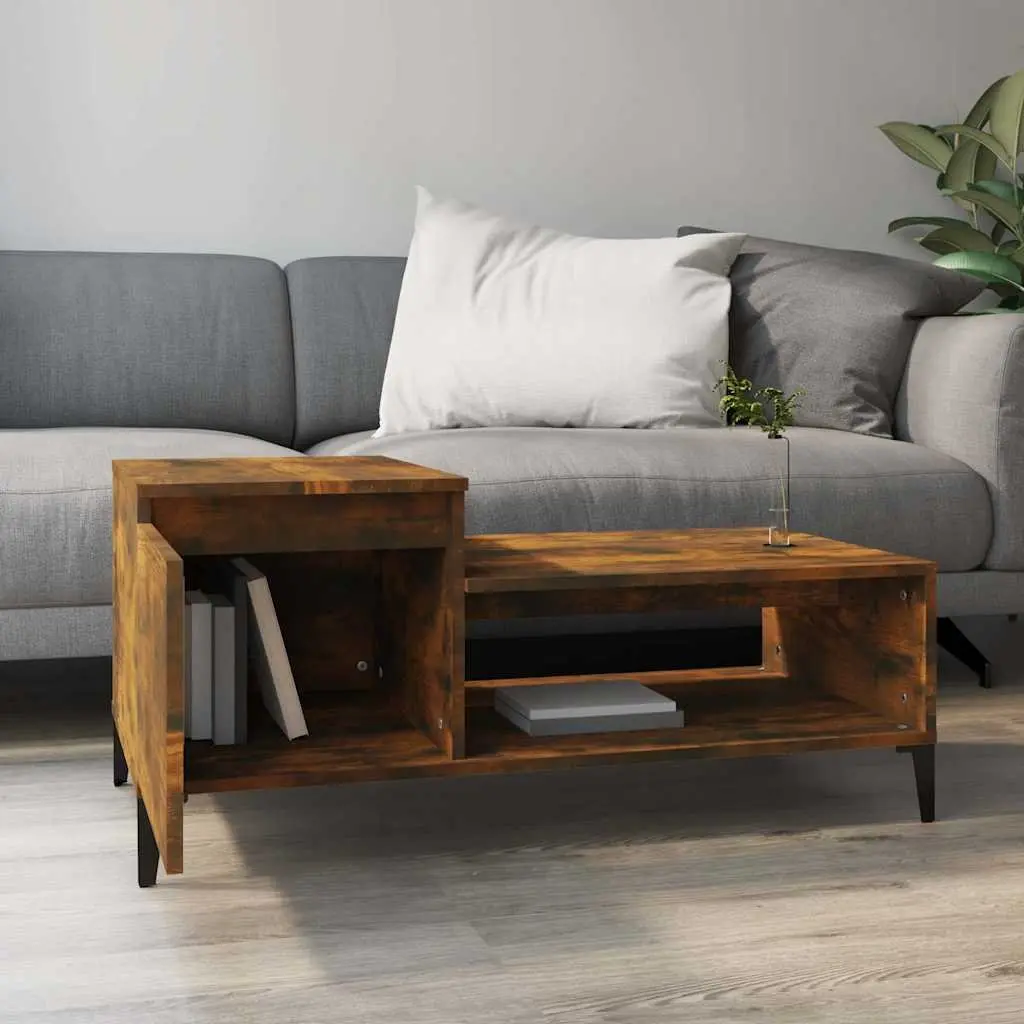 Coffee Table Brown Engineered Wood 100x50x45cm