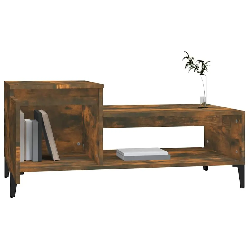 Coffee Table Brown Engineered Wood 100x50x45cm
