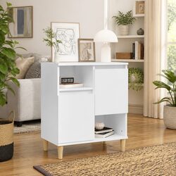 Elegant White Sideboard Storage Cabinet with 4 Compartments