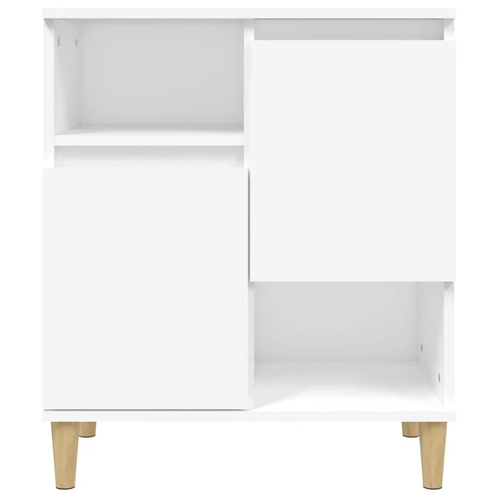 White Storage Cabinet Sideboard Engineered Wood 4 Compartment 2 Door