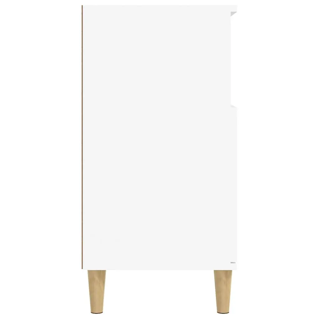 White Storage Cabinet Sideboard Engineered Wood 4 Compartment 2 Door
