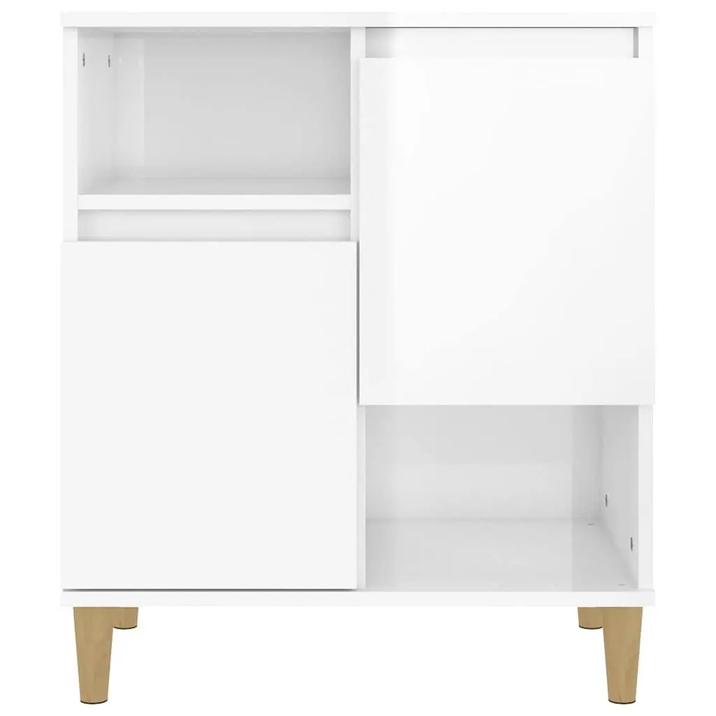 Sideboard White High Gloss 60x35x70cm Engineered Wood with Doors