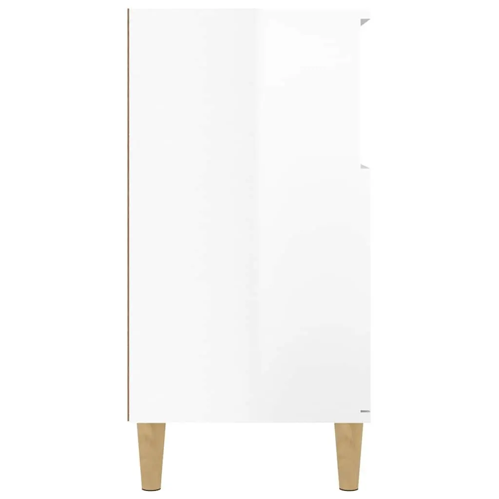 Sideboard White High Gloss 60x35x70cm Engineered Wood with Doors